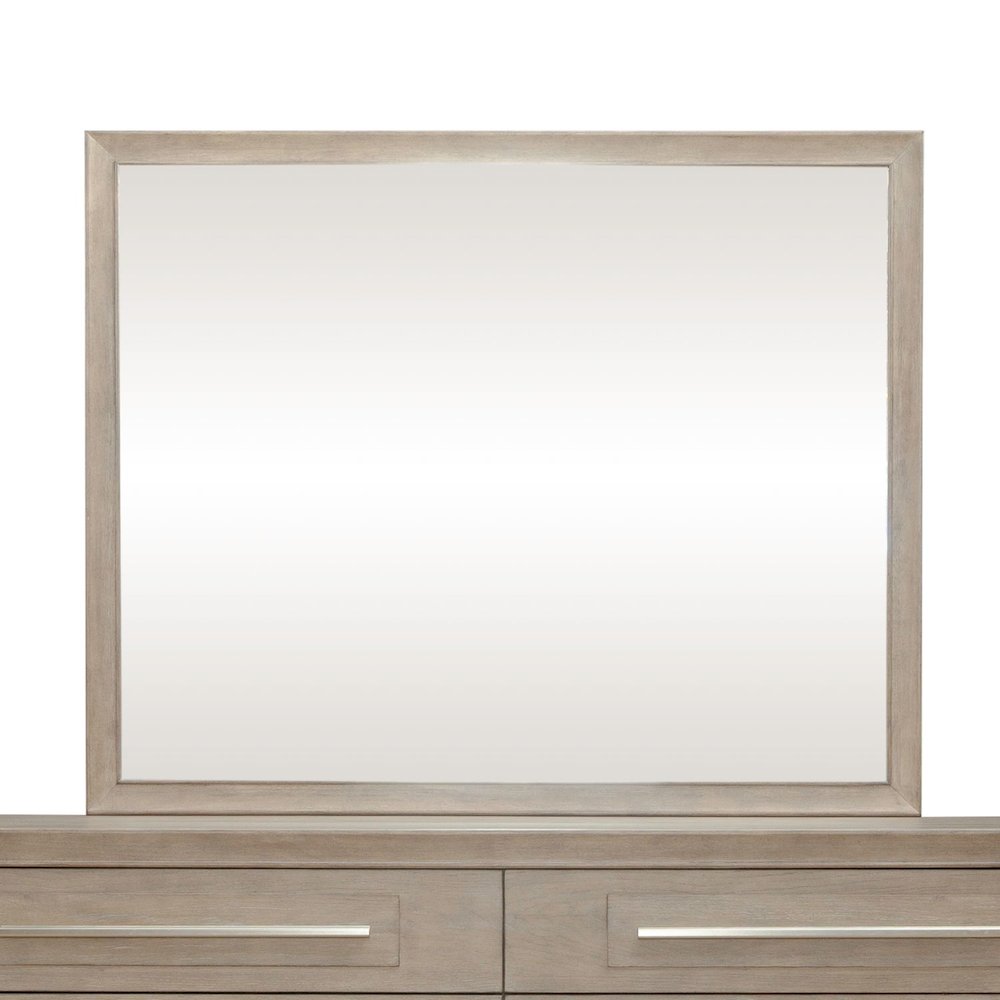 Brentwood Rectangular Landscape Mirror - Sandstone Oak Wood Frame