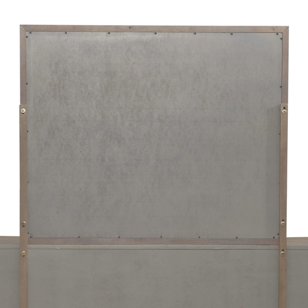 Brentwood Rectangular Landscape Mirror - Sandstone Oak Wood Frame
