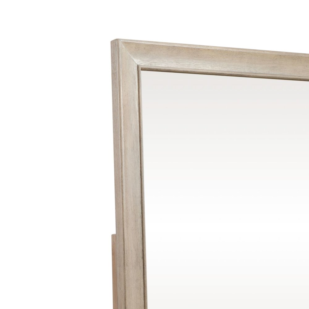 Brentwood Rectangular Landscape Mirror - Sandstone Oak Wood Frame