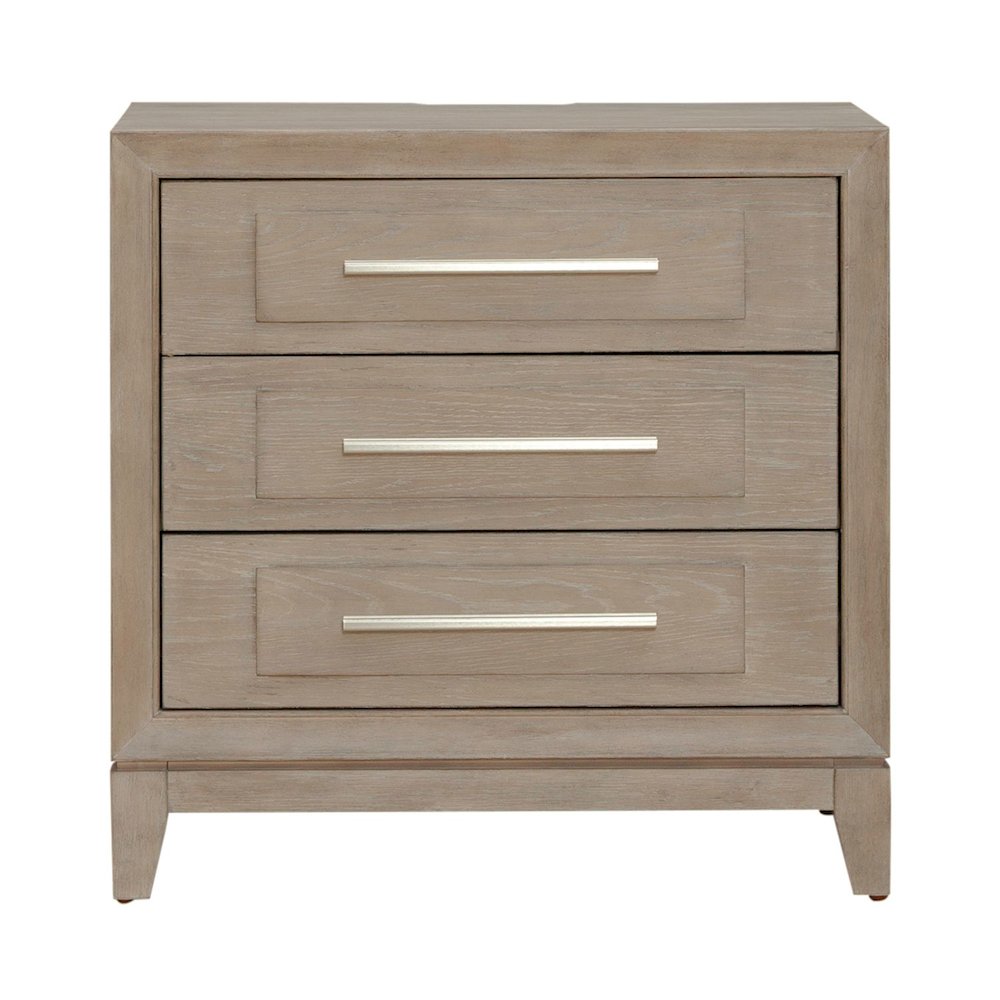 Brentwood 3 Drawer Bedroom Nightstand with AC USB Charging Station - Sandstone
