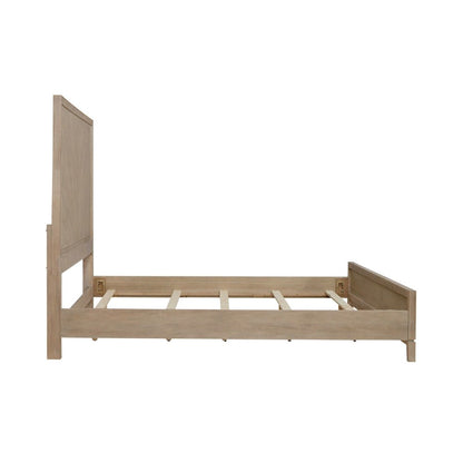 Brentwood King Panel Bed - Sandstone Oak Wood