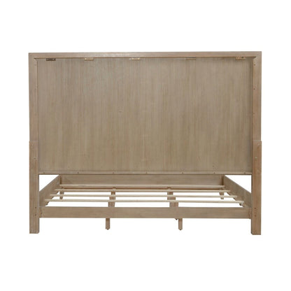 Brentwood King Panel Bed - Sandstone Oak Wood