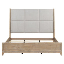 Brentwood King Upholstered Bed - Sandstone Oak Wood
