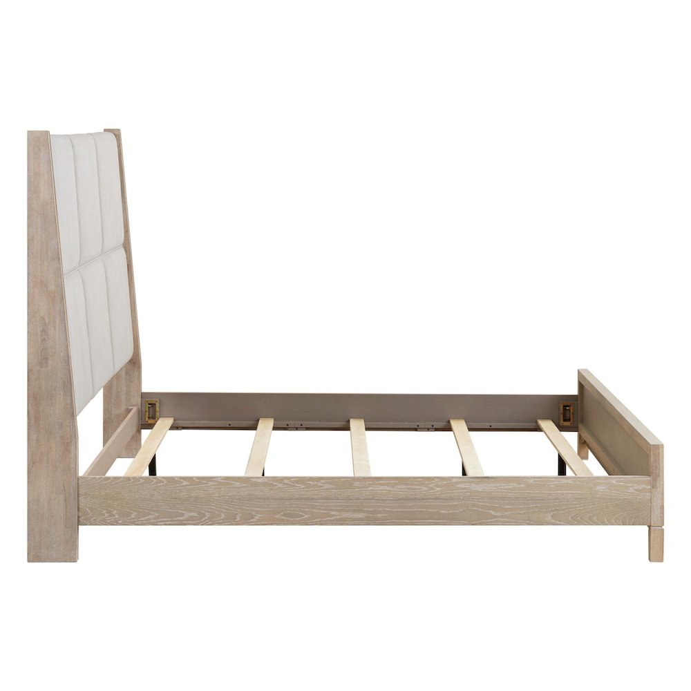 Brentwood King Upholstered Bed - Sandstone Oak Wood
