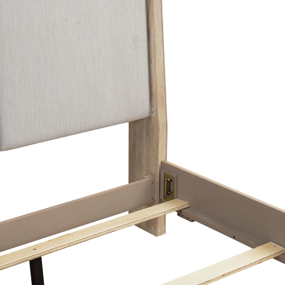 Brentwood King Upholstered Bed - Sandstone Oak Wood
