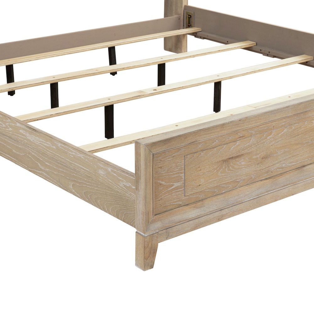 Brentwood King Upholstered Bed - Sandstone Oak Wood