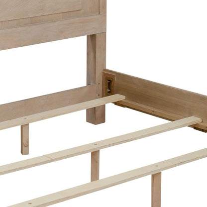 Brentwood Queen Panel Bed - Sandstone Oak Wood