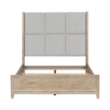Brentwood Queen Upholstered Bed - Sandstone Oak Wood