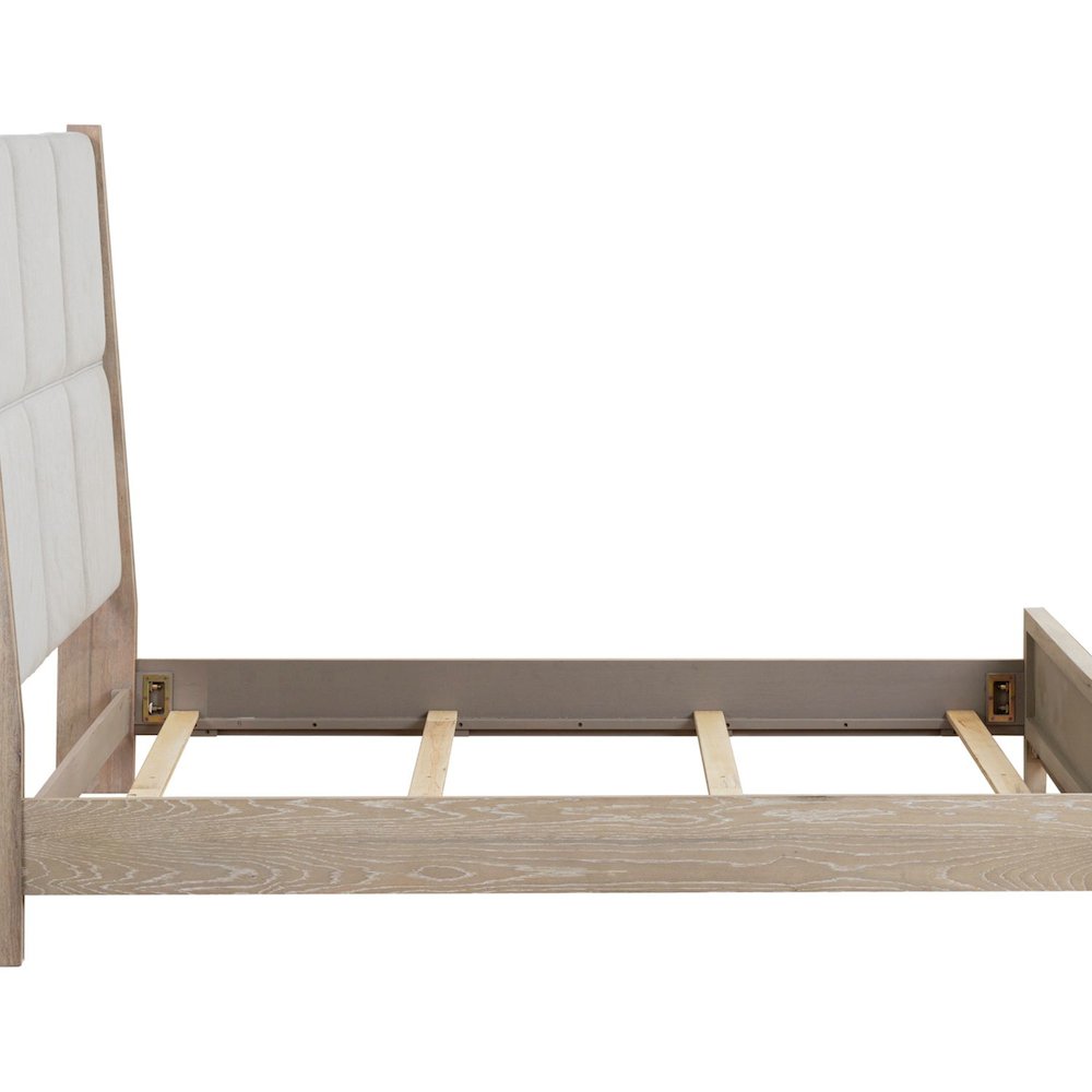 Brentwood Queen Upholstered Bed - Sandstone Oak Wood