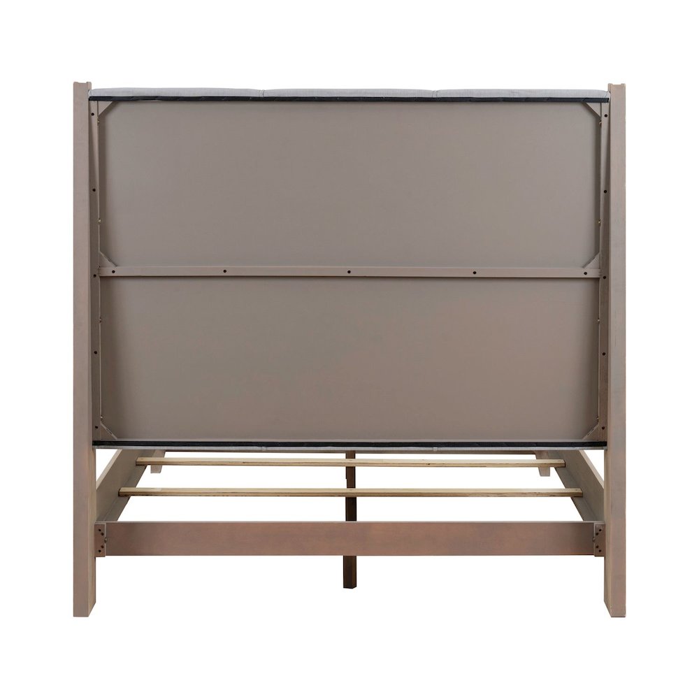 Brentwood Queen Upholstered Bed - Sandstone Oak Wood