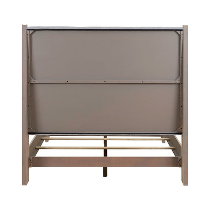 Brentwood Queen Upholstered Bed - Sandstone Oak Wood