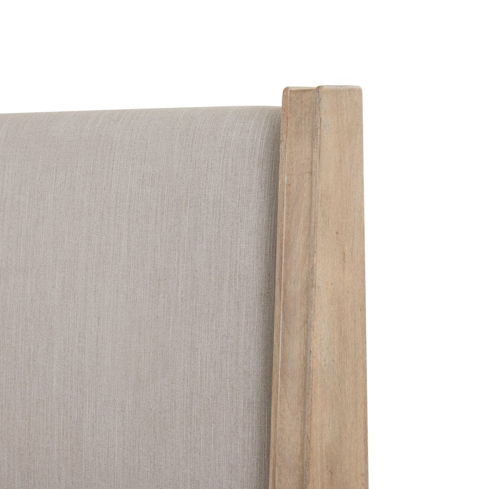 Brentwood Queen Upholstered Bed - Sandstone Oak Wood