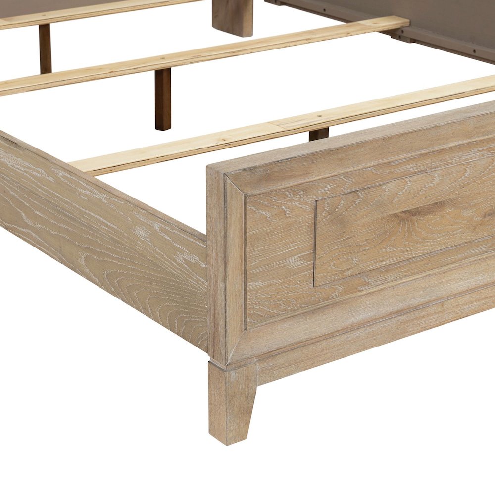 Brentwood Queen Upholstered Bed - Sandstone Oak Wood