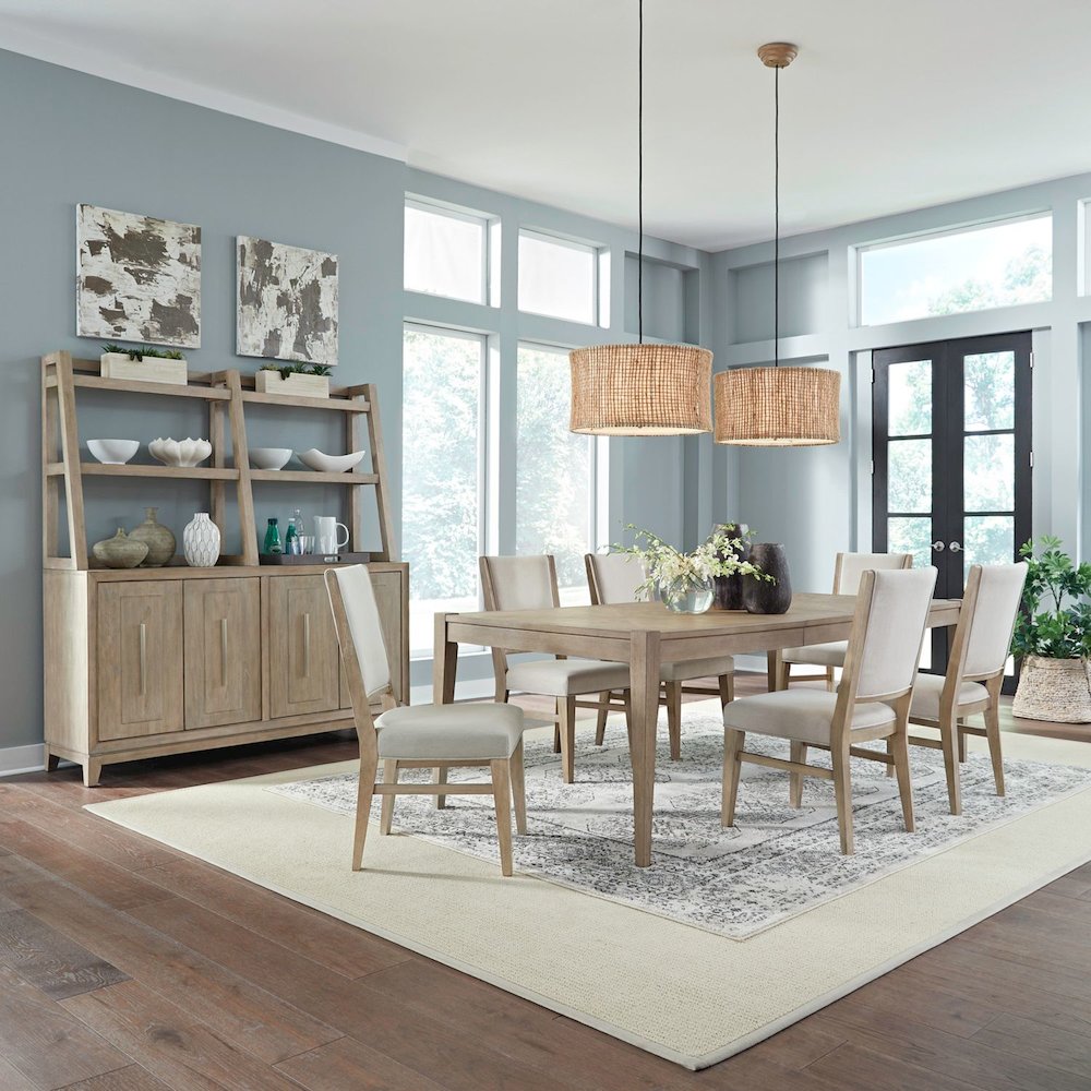 Brentwood 7 Piece Rectangular Table Set - Sandstone