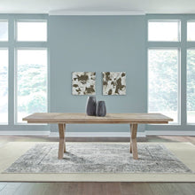 Brentwood Double Pedestal Table Set - Sandstone Oak Wood