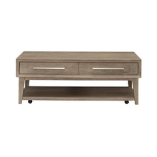 Brentwood Cocktail Table with Drawer Storage - Sandstone Oak Wood