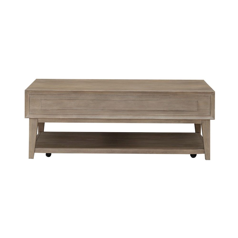 Brentwood Cocktail Table with Drawer Storage - Sandstone Oak Wood