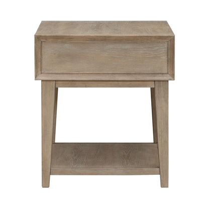 Brentwood End Table for Living Room - Sandstone Oak Wood