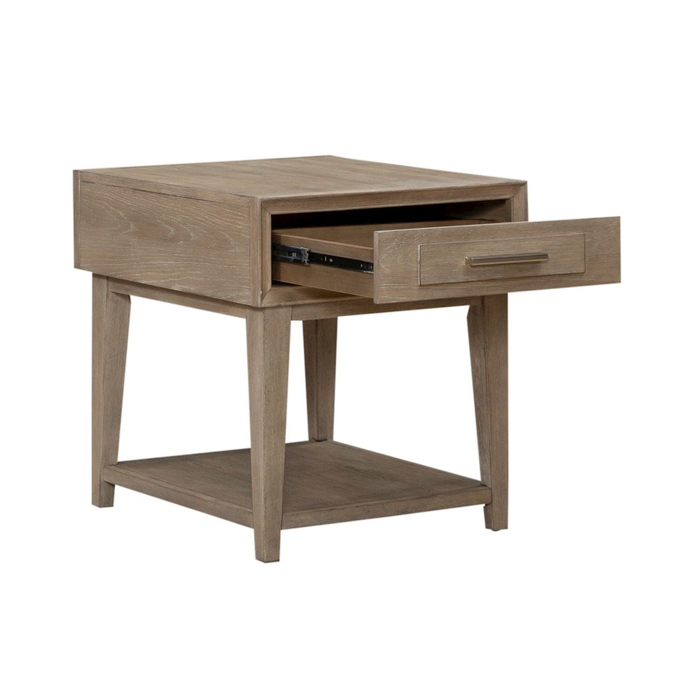 Brentwood End Table for Living Room - Sandstone Oak Wood
