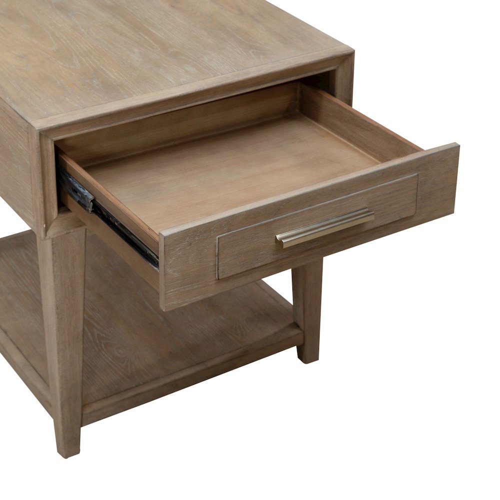 Brentwood End Table for Living Room - Sandstone Oak Wood