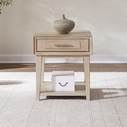 Brentwood End Table for Living Room - Sandstone Oak Wood