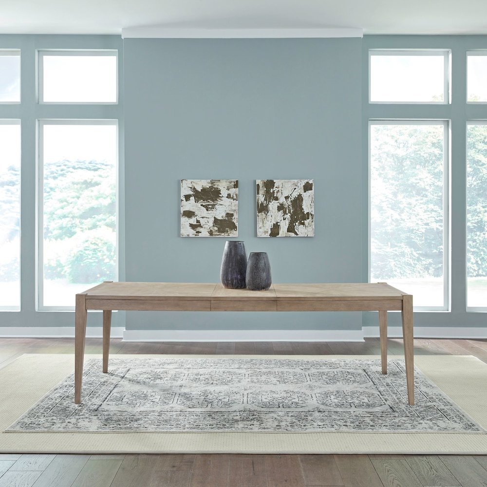 Brentwood Rectangular Leg Table - Sandstone Oak Wood