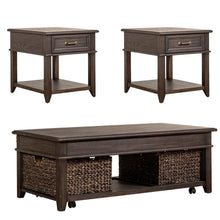 3 Pc Living Room Set - Rectangular Lift Top Cocktail Table, 2 Drawer End Tables