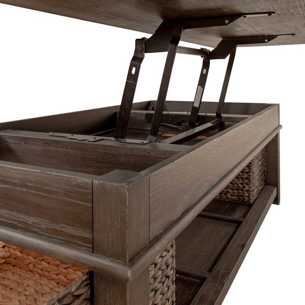 3 Pc Living Room Set - Rectangular Lift Top Cocktail Table, 2 Drawer End Tables