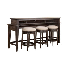 Mill Creek 4 PcConsole Table Set - 3 Upholstered Stools AC USB Charging Station