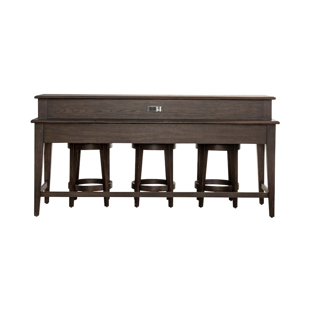 Mill Creek 4 PcConsole Table Set - 3 Upholstered Stools AC USB Charging Station