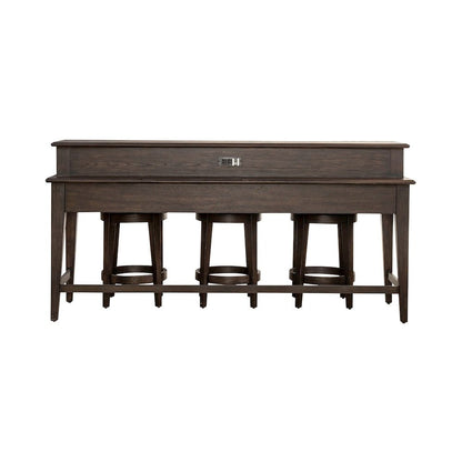 Mill Creek 4 PcConsole Table Set - 3 Upholstered Stools AC USB Charging Station