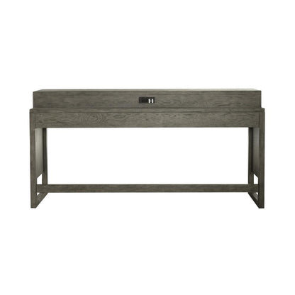 Liberty Furniture Bartlett Field Console Bar Table in Driftwood