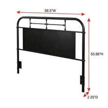 Distressed Metal Full Metal Headboard with Vintage Design and Metal Frame