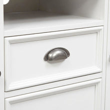 White Wirebrushed TV Console with Charcoal Top in Cottage Style