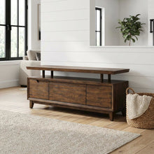 Bronze Spice TV Console with Solid and Manufactured Wood, Contemporary Style