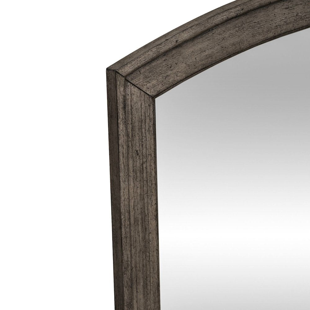 Avalon Arched Mirror - Coffee Bean Oak Wood Frame