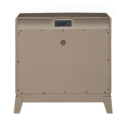 Avalon Bedroom Nightstand with AC USB Charging Station - Coffee Bean
