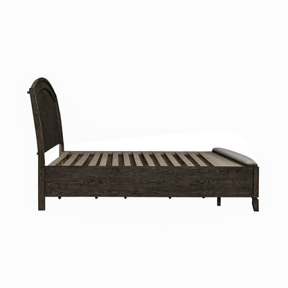 Avalon King Panel Storage Bed with Footboard Drawer - Coffee Bean Oak Wood