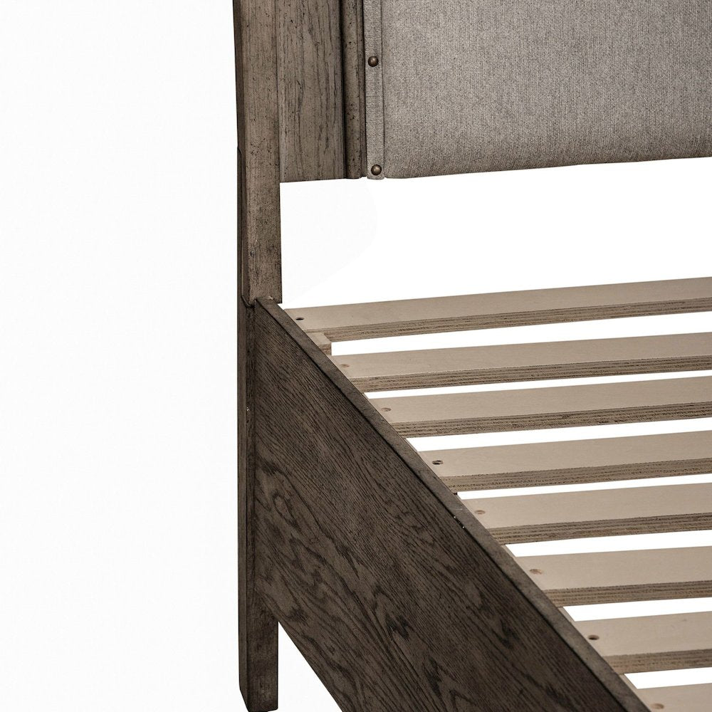 Avalon Queen Upholstered Storage Bed - Coffee Bean Oak Wood