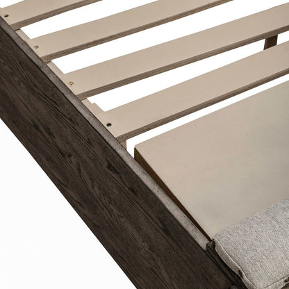 Avalon Queen Upholstered Storage Bed - Coffee Bean Oak Wood
