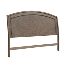 Avalon King Panel Headboard with Oak Wood Frame  - Burnished Beige