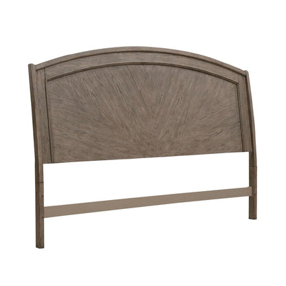Avalon King Panel Headboard with Oak Wood Frame  - Burnished Beige