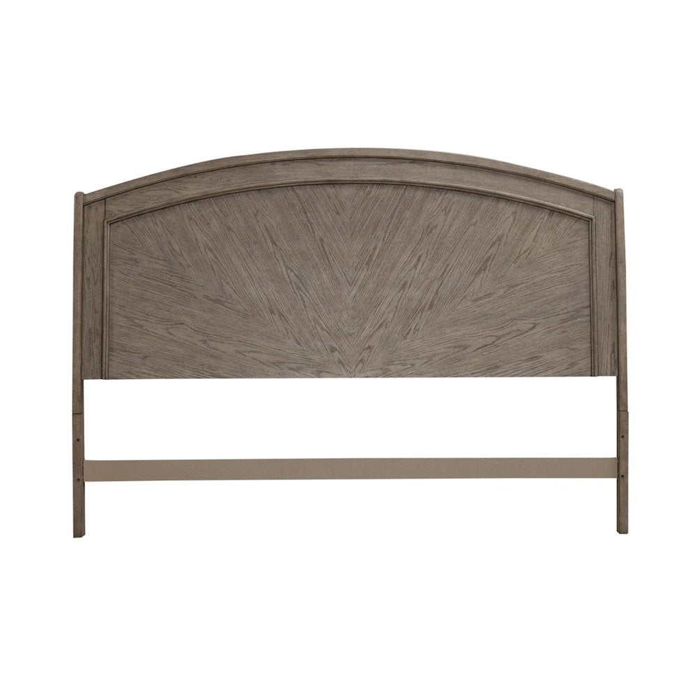 Avalon King Panel Headboard with Oak Wood Frame  - Burnished Beige