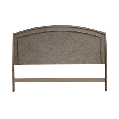 Avalon King Panel Headboard with Oak Wood Frame  - Burnished Beige