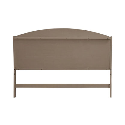 Avalon King Panel Headboard with Oak Wood Frame  - Burnished Beige