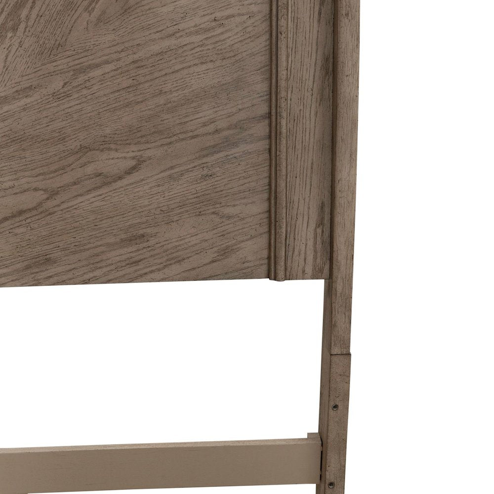 Avalon King Panel Headboard with Oak Wood Frame  - Burnished Beige