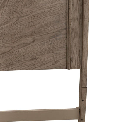 Avalon King Panel Headboard with Oak Wood Frame  - Burnished Beige
