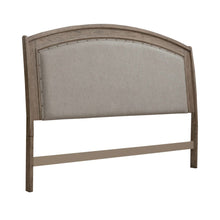Avalon King Upholstered Headboard with Oak Wood Frame  - Burnished Beige