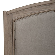 Avalon King Upholstered Headboard with Oak Wood Frame  - Burnished Beige