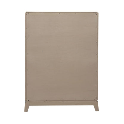 Avalon 5 Drawer Chest for Bedroom - Burnished Beige Oak Wood